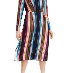 NWT Kobi Halperin Steffi Magenta Multi Stripe Dress Boho Hippie Maxi Wes…